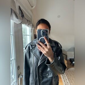 Zara Rhinestone Leather Jacket